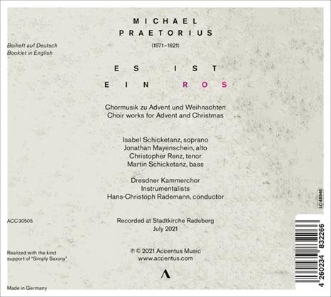 Es Ist Ein Ros - CD Audio di Michael Praetorius,Mayke Rademakers - 2