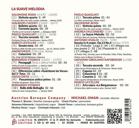 La Suave Melodia - CD Audio di Austrian Baroque Company - 2
