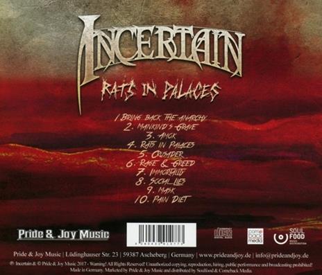 Rats In Palaces - CD Audio di Incertain - 2