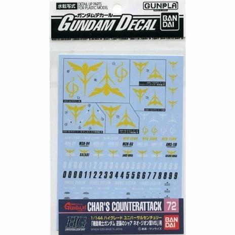 Gundam Decal 72 Chars C Att Zeon 1/144