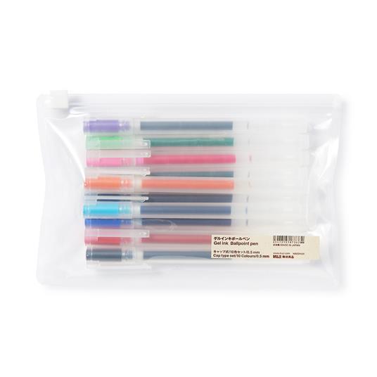 Set 10 penne gel con cappuccio punta 0.5mm vari colori - MUJI - Cartoleria  e scuola | IBS