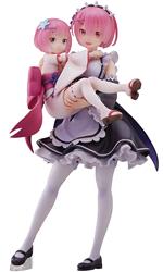 Re:zero Starting Life In Another World Pvc Statua 1/7 Ram & Childhood Ram 23 Cm Sega