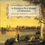 Rondò K382, K386 / Ouverture in Fa minore - Quartetto per 4 flauti / Concerto per pianoforte - CD Audio di Wolfgang Amadeus Mozart,Johann Nepomuk Hummel,Alexandr Aljabev,Moscow Symphony Orchestra,Alexander Korneev