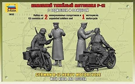 Zvezda 3632 German Wwii Motorcycle R 12 Kit 1:35 Modellino - 5