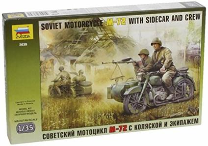 Zvezda 3639 Soviet Motorcycle W/Sidecar M.72 Kit 1:35 Modellino