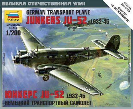 Junkers Ju-52 German Transport Plane 1932-45 Plastic Kit 1:200 Model Z6139 - 2