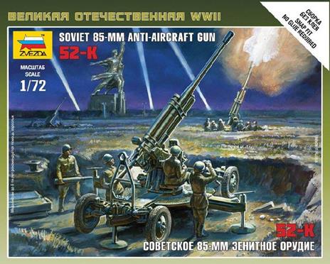Soviet 85 mm 52-K Anti-Aircraft Gun WWII Plastic Kit 1:72 Model Z6148