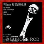 Concerto per pianoforte n.4 / Concerto per pianoforte - CD Audio di Ludwig van Beethoven,Edvard Grieg,Wilhelm Furtwängler,Berliner Philharmoniker,Wiener Philharmoniker,Walter Gieseking,Hansen Conrad