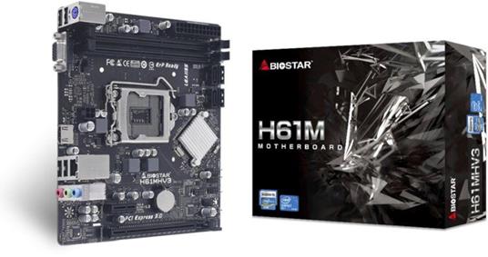 Biostar H61MHV3 scheda madre Intel® H61 LGA 1155 (Socket H2) micro ATX -  Biostar - Informatica | IBS