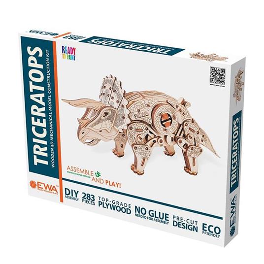 Modello 3D in legno - Triceratopo 32 cm - 2