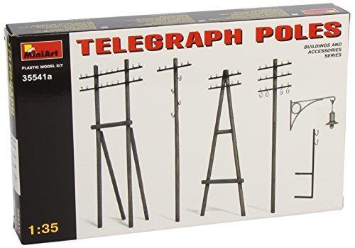 Telegraph Poles Diorama Accessories Plastic Kit 1:35 Model MIN35541A - 2