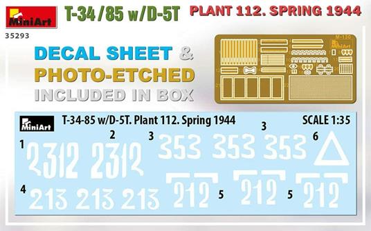 T-34-85 W/D-5t. Plant 112. Spring 1944 Scala 1/35 (MA35293) - 6