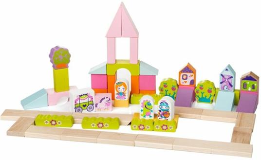 Wooden blocks construction kit "Town for girls" - 2