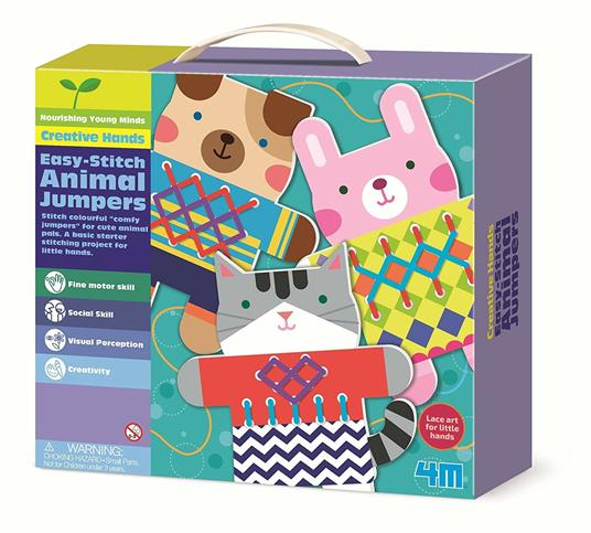 Animaletti Da Ricamare. Easy Stitch Animal Jumpers 4M Giochi Educativi Idee  Regalo - 4M - Taglio e cucito - Giocattoli | IBS