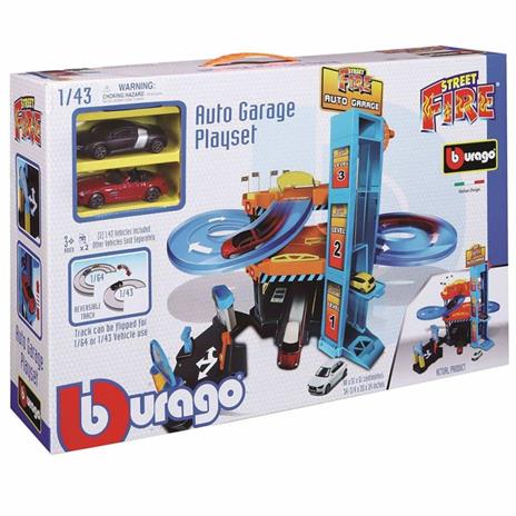 BBurago Garage Playset Street Fire Auto Pista Macchine Parcheggio Con 2 Macchine - 4