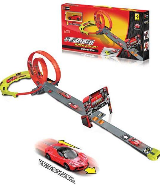 Ferrari Race & Play. Go Gears. Pista con Doppio Loop con 1 Macchinina - 2