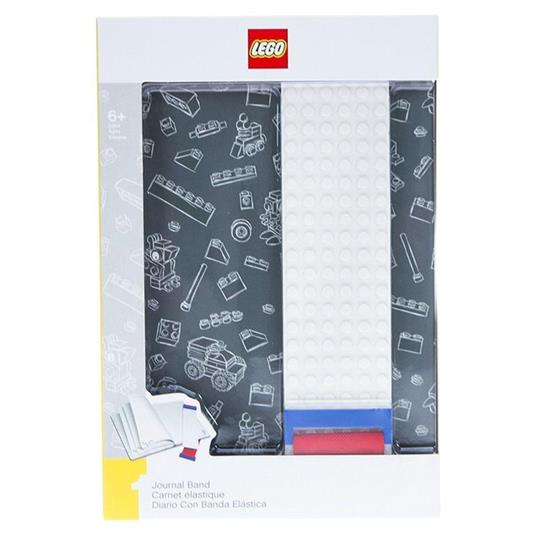 Lego Quaderno A5 Rigo 1 R Con Elastico Costruibile Colore Grigio - 2