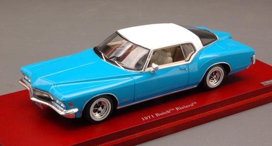 Buick Riviera 1971 Light Blue W/ White Roof 1:43 Model Tsm114333