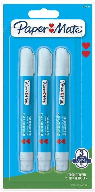 Corrrettore a penna Papermate PM 7 ml - Blister da 3