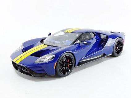 TrueScale Miniatures: 1/18 Ford Gt Sunoco Blue W/ Yellow Stripe