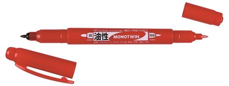 Pennarello Marker Mono Twin Koh-I-Noor doppia punta Rosso - 2