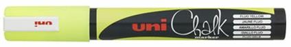 Marker Uni Chalk Gesso Liquido Pwe5m Punta Tonda Giallo Fluo