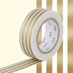 Nastro adesivo decorativo linee - Oro - 1,5 cm x 7 m