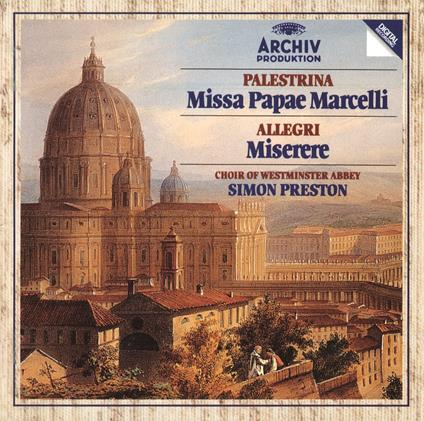 Simon Palestrina / Allegri / Preston - Palestrina: Missa Papae Marcelli / Allegri: Misere - CD Audio