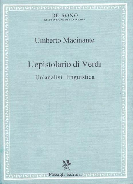 L' Epistolario di Verdi - Umberto Masone - copertina