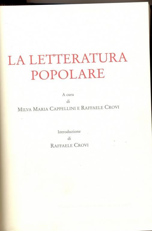 La letteratura popolare - Milva Maria Cappellini,Raffaele Crovi - 3