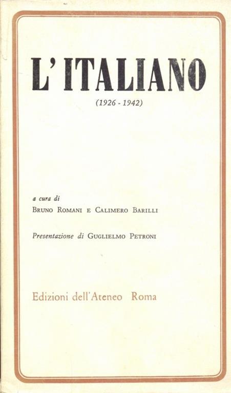 L' italiano. 1926-1942 - 3