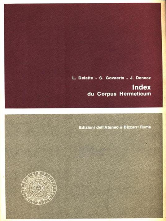 Index du corpus hermeticum - copertina