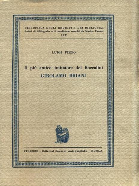 Il più antico imitatore del Boccalini Girolamo Briani - Luigi Firpo - 3