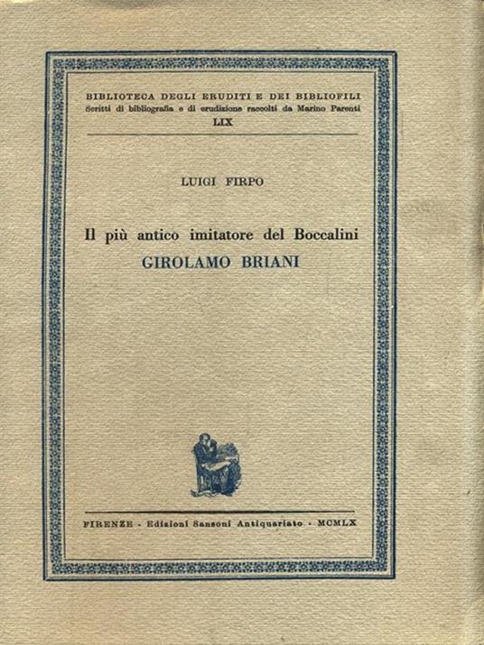 Il più antico imitatore del Boccalini Girolamo Briani - Luigi Firpo - 4