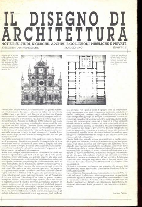 Il disegno di architettura. Num. 1 maggio 1990 - 2