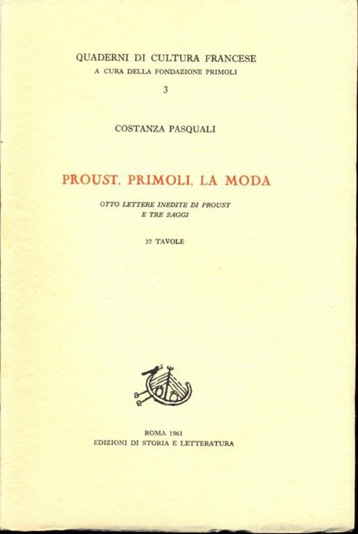 Proust, Mimoli e la moda - Costanza Pasquali - copertina