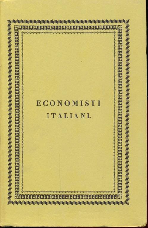 Economisti italiani Parte moderna Tomo XVIII. Zanon - copertina
