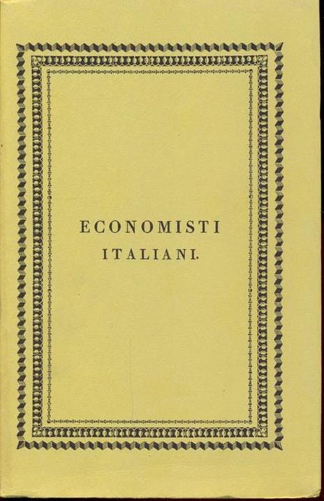 Economisti italiani Parte moderna Tomo XXXV. Vasco - copertina