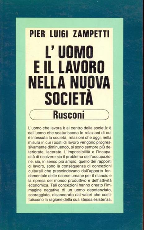 L' uomo e il lavoro nella nuova società - P. Luigi Zampetti - copertina