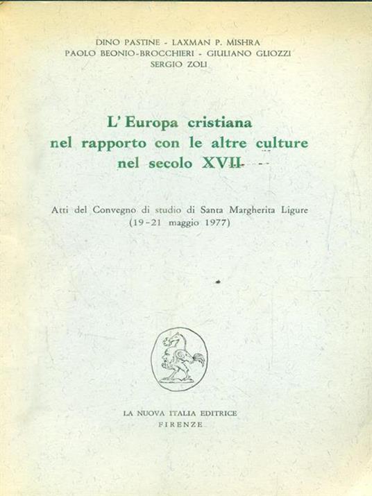 L' Europa cristiana nel rapporto con le altre culture nel secolo XVII - copertina