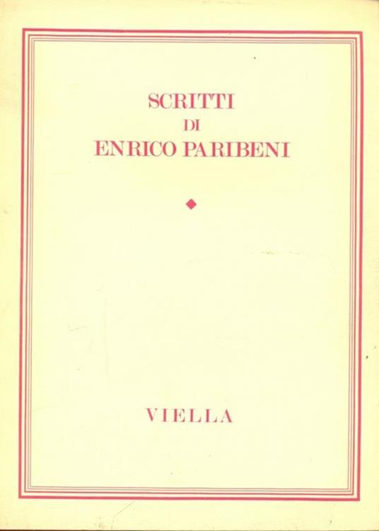 Scritti di Enrico Paribeni - Enrico Paribeni - copertina