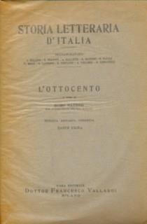 Storia letteraria d'Italia. L' Ottocento - Guido Mazzoni - copertina