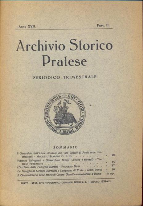 Archivio storico pratese fasc. II - 2