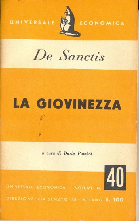 La giovinezza - Francesco De Sanctis - copertina