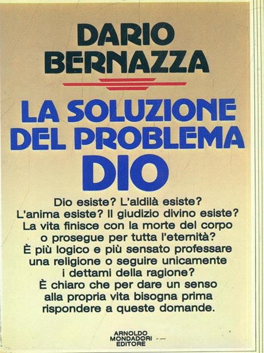 La soluzione del problema Dio - Dario Bernazza - copertina