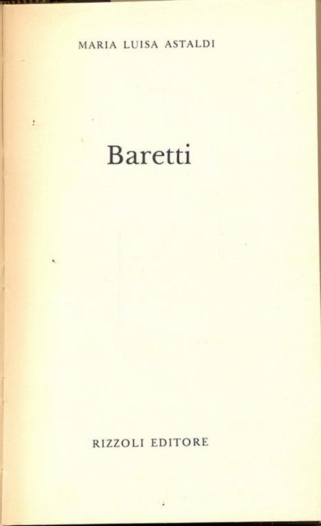 Baretti - M. Luisa Astaldi - copertina