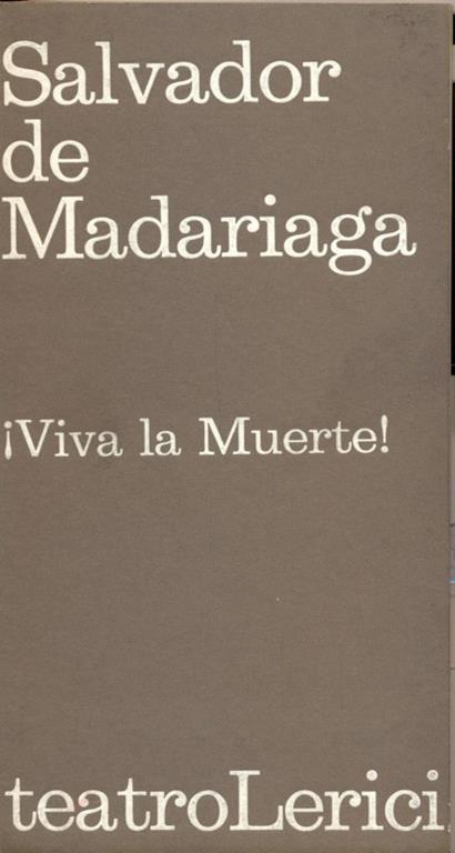 Viva la Muerte! - Salvador de Madariaga - copertina