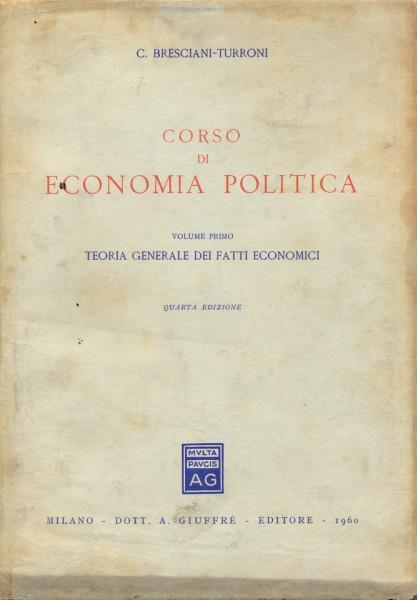 Corso di economia politica - Costantino Bresciani Turroni - copertina