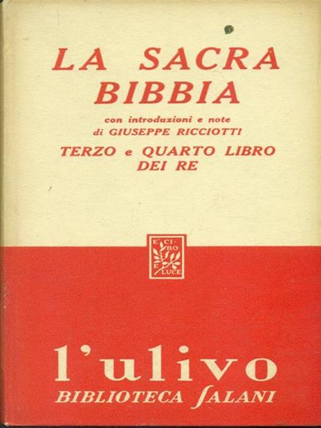 La sacra bibbia terzo e quarto libro dei re - Giuseppe Ricciotti - copertina