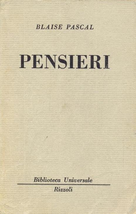 Pensieri - Blaise Pascal - copertina